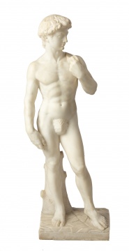 Italian Marble Sculpture of David, After Michelangelo